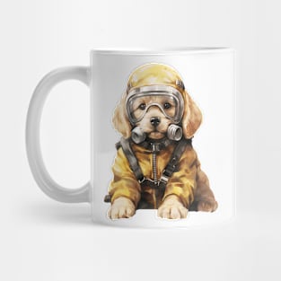 Golden Retriever Dog Wearing Gas Mask Mug